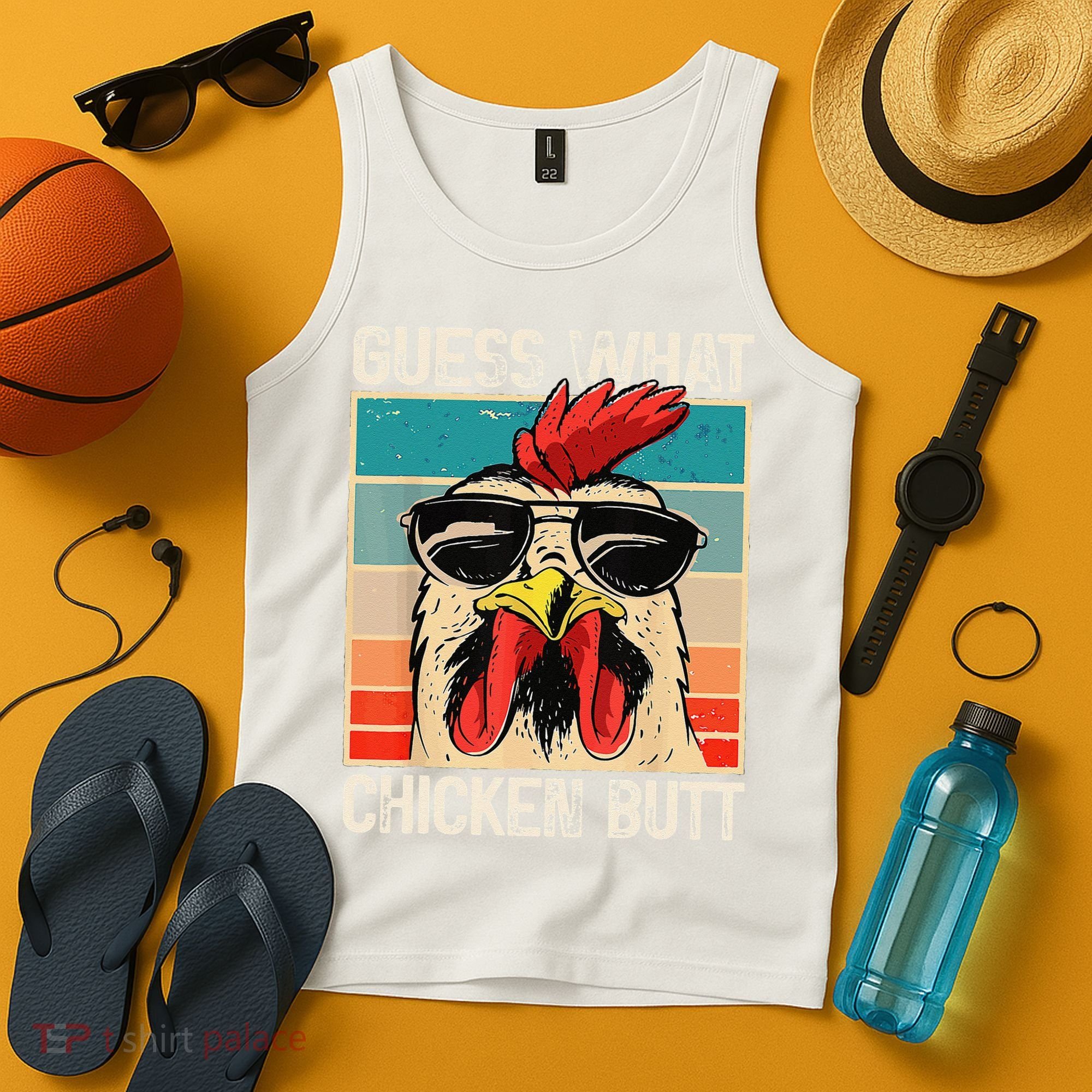 Funny Guess What Chicken Butt Chicken Meme Tank Top
