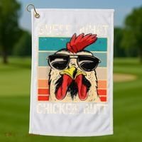 Funny Guess What Chicken Butt Chicken Meme Golf Towel thumb 1