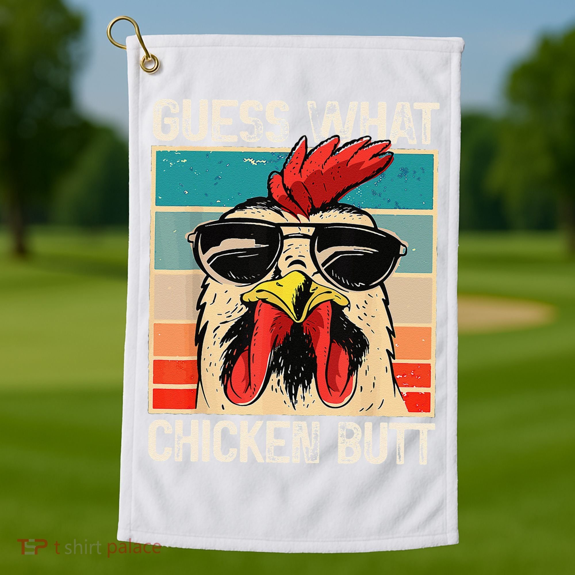 Funny Guess What Chicken Butt Chicken Meme Golf Towel