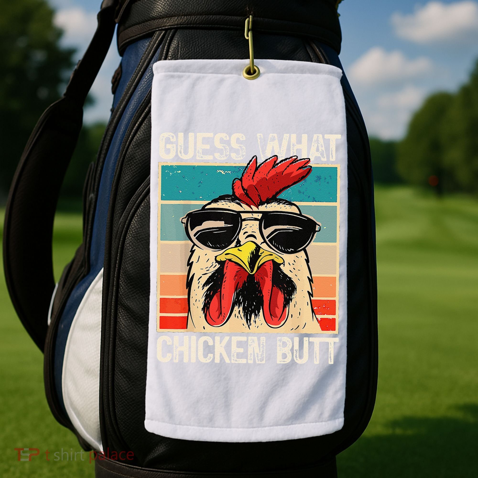 Funny Guess What Chicken Butt Chicken Meme Golf Towel
