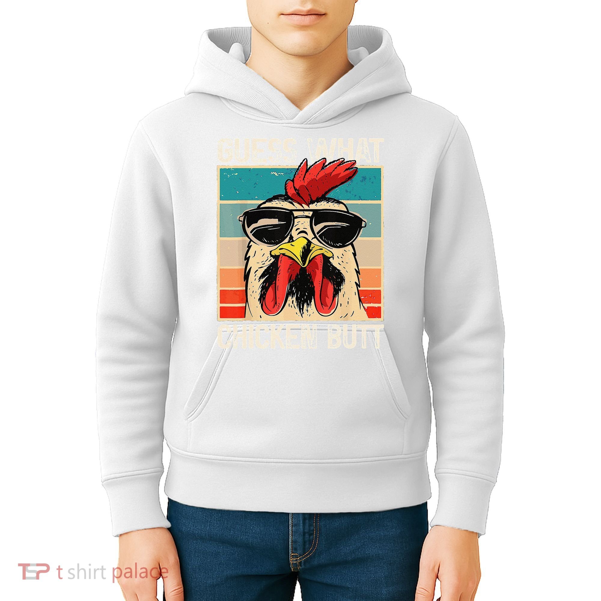 Funny Guess What Chicken Butt Chicken Meme Kids Hoodie