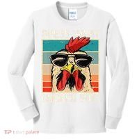 Funny Guess What Chicken Butt Chicken Meme Kids Long Sleeve Shirt thumb 0