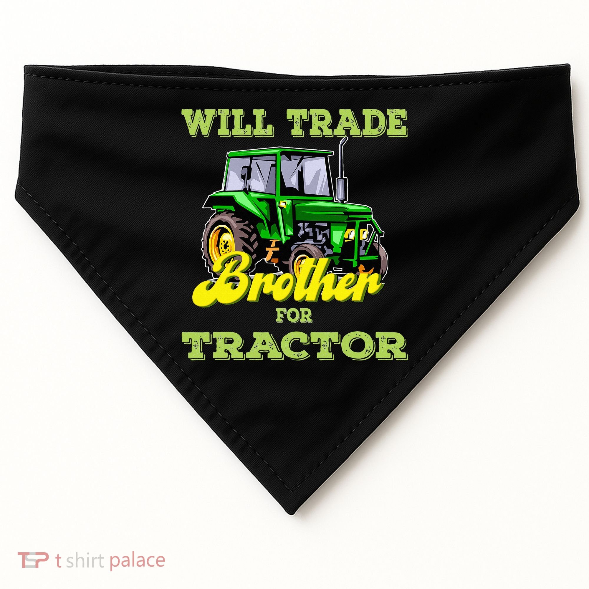 Farming Gift Will Trade Brother For Tractor Farmer USA-Made Doggie Bandana