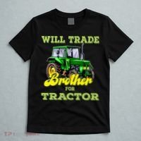 Farming Gift Will Trade Brother For Tractor Farmer T-Shirt thumb 5