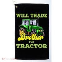Farming Gift Will Trade Brother For Tractor Farmer Golf Towel thumb 0