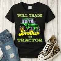 Farming Gift Will Trade Brother For Tractor Farmer Women's T-Shirt thumb 3