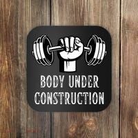 Funny Gym Workout Body Under Construction Coaster thumb 0