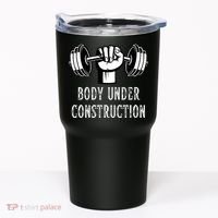 Funny Gym Workout Body Under Construction Tumbler thumb 0