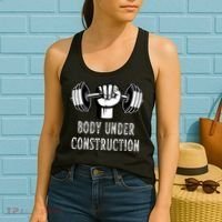 Funny Gym Workout Body Under Construction Women's Tank Top thumb 2