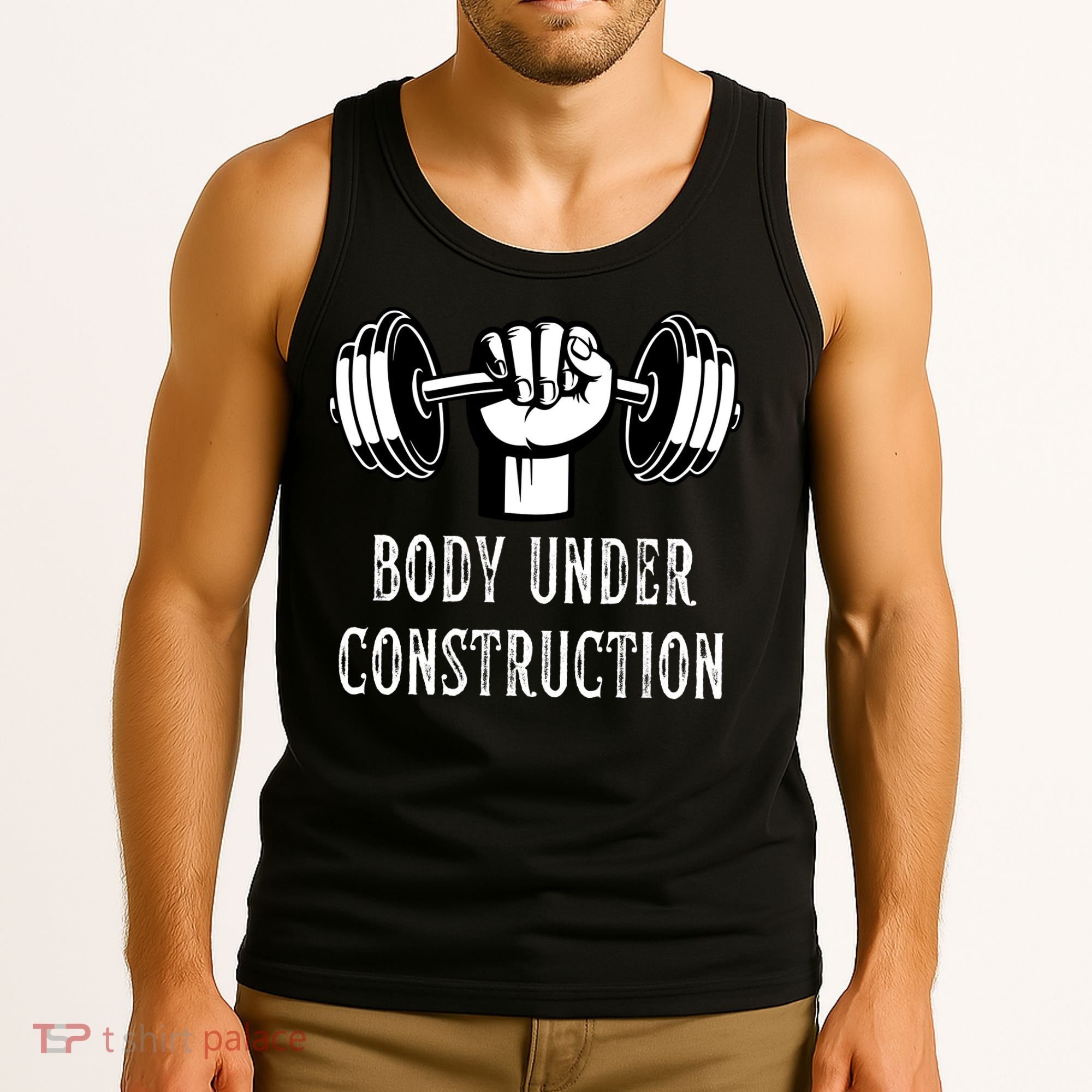 Funny Gym Workout Body Under Construction Tank Top