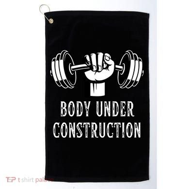 Funny Gym Workout Body Under Construction Golf Towel