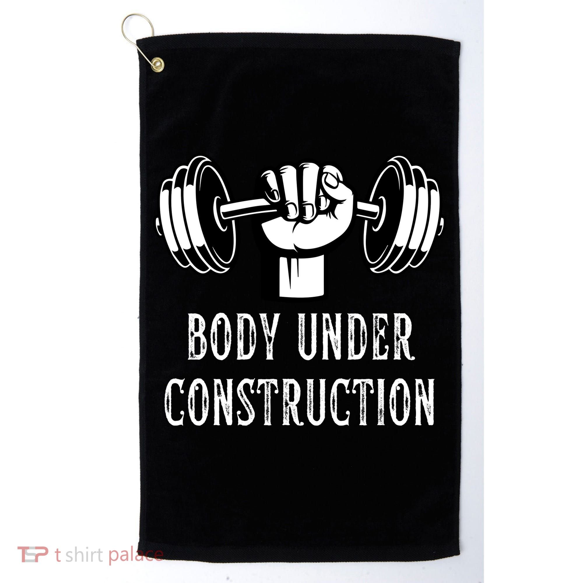 Funny Gym Workout Body Under Construction Golf Towel