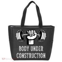 Funny Gym Workout Body Under Construction Tote Bag thumb 0