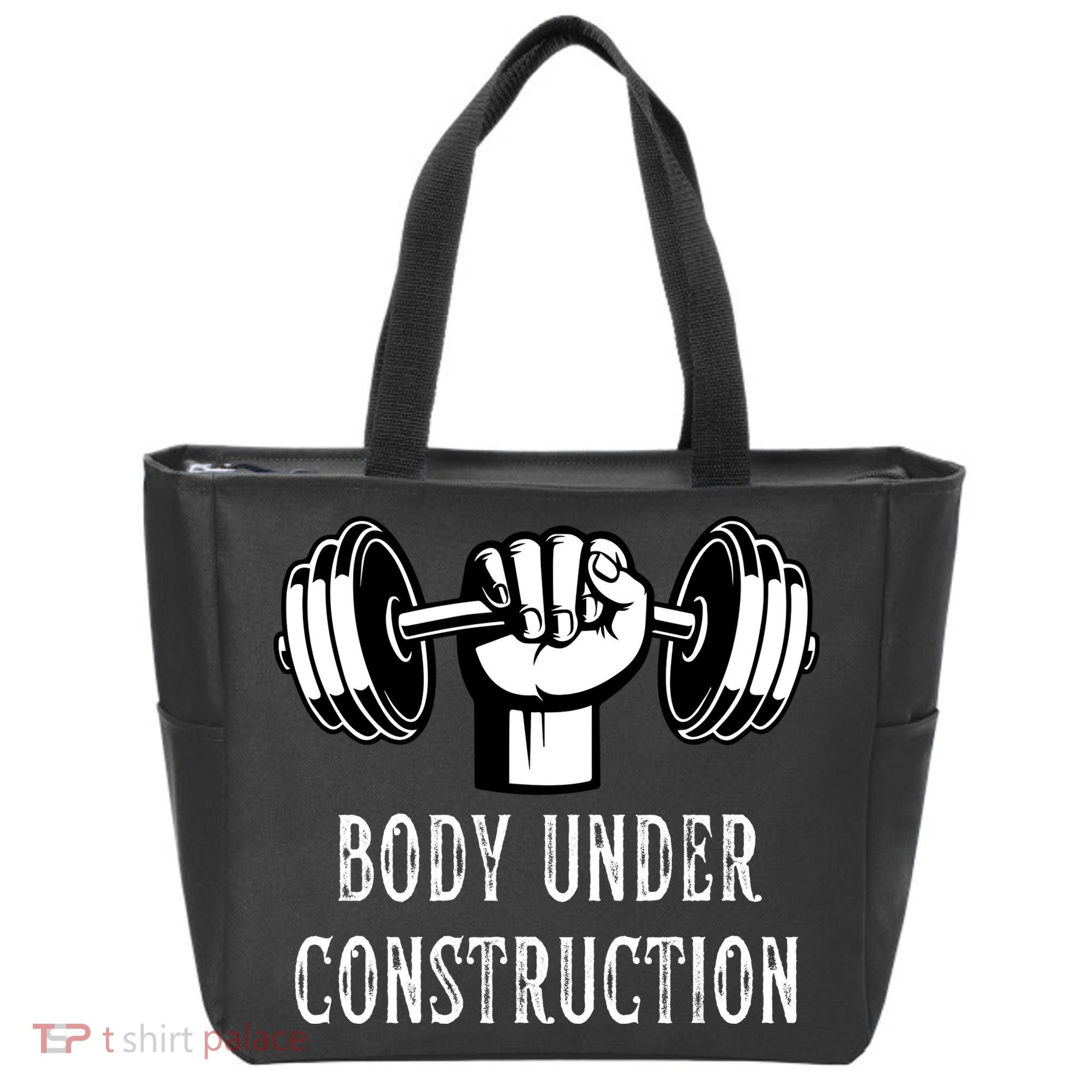 Funny Gym Workout Body Under Construction Tote Bag