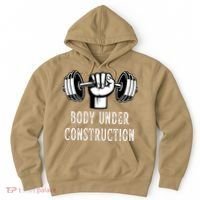 Funny Gym Workout Body Under Construction Hoodie thumb 0