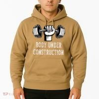 Funny Gym Workout Body Under Construction Hoodie thumb 2