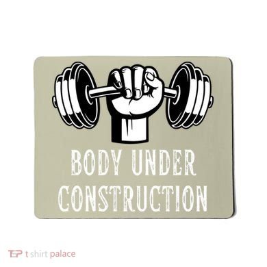 Funny Gym Workout Body Under Construction Mousepad