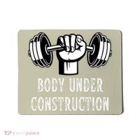 Funny Gym Workout Body Under Construction Mousepad thumb 0
