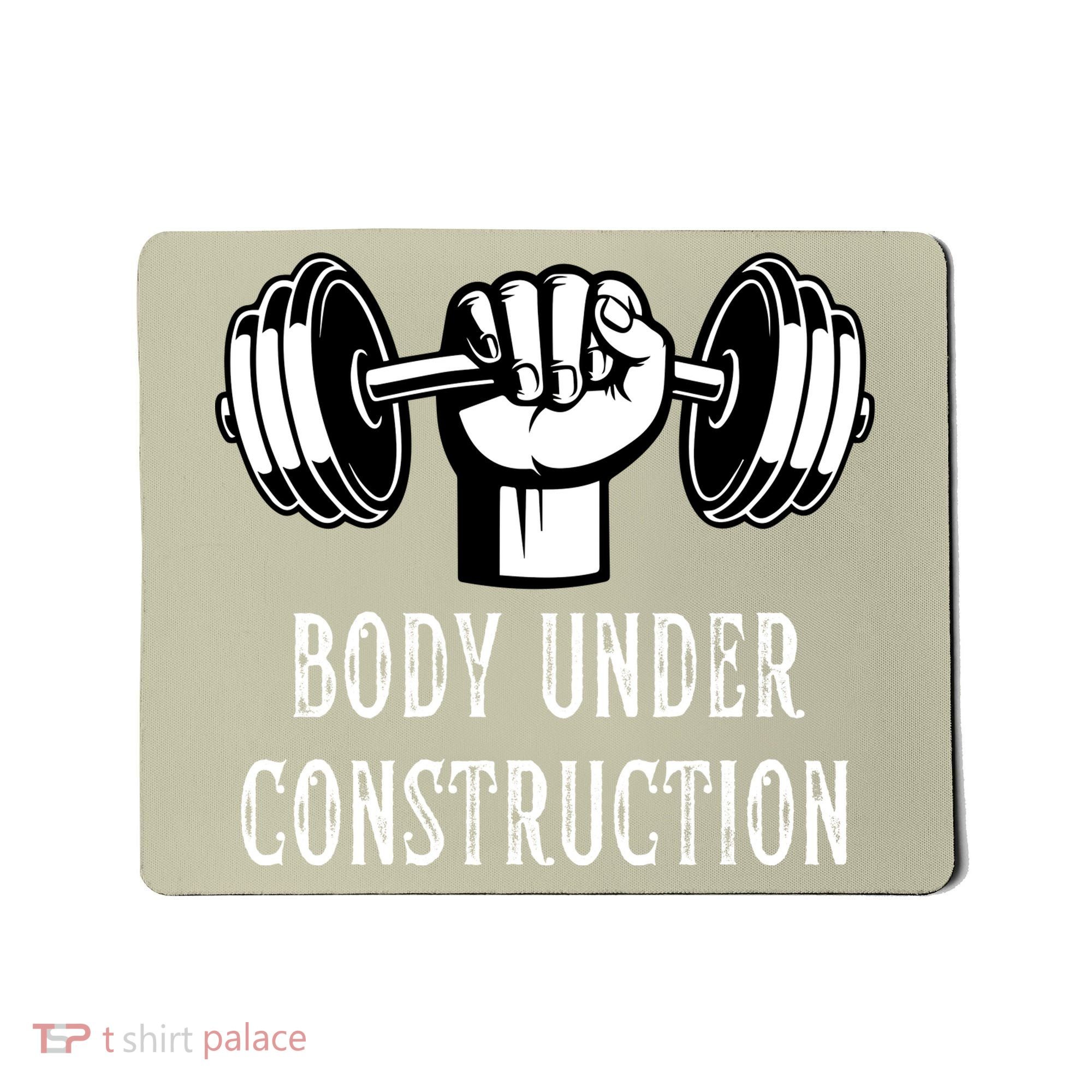 Funny Gym Workout Body Under Construction Mousepad