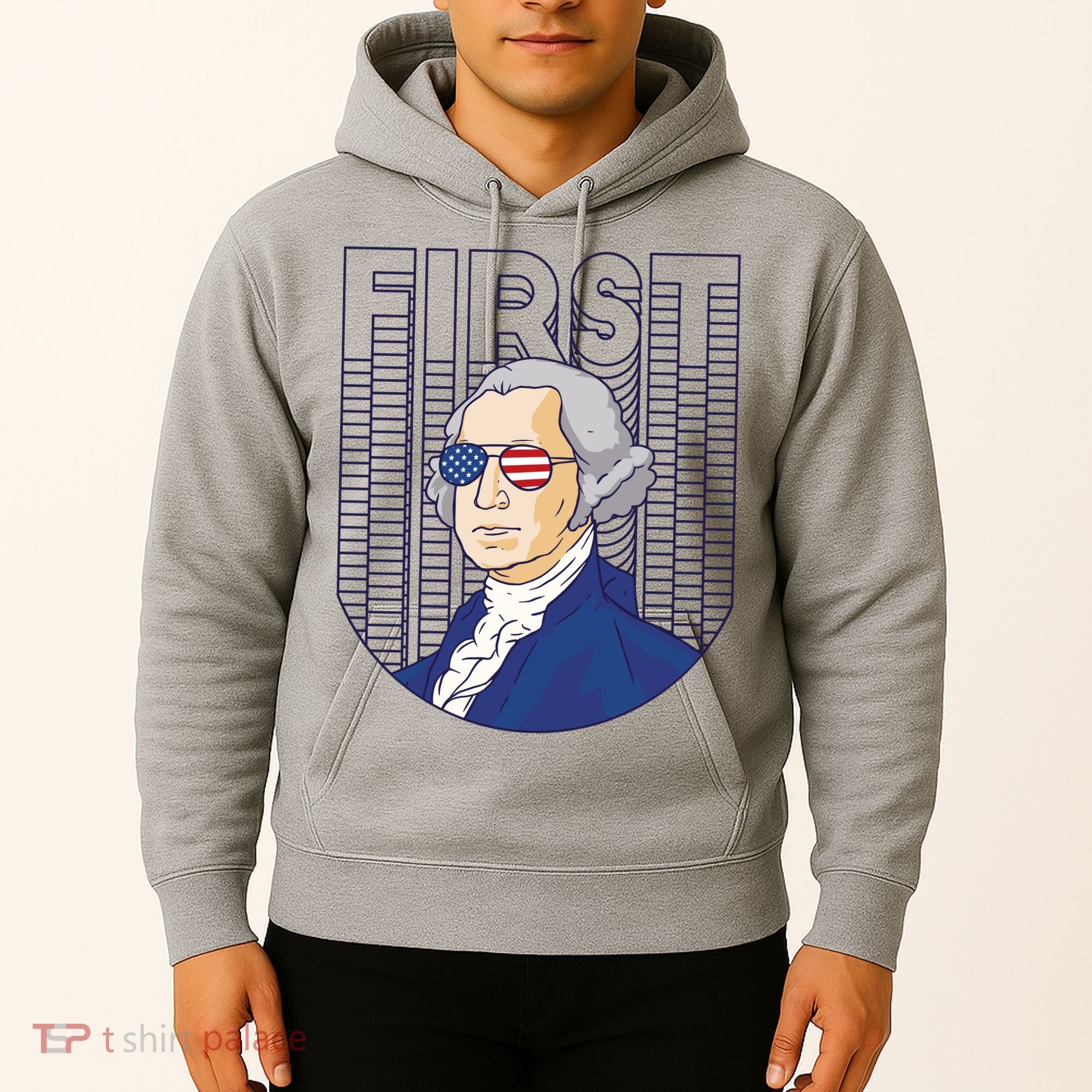 First George Washington Retro Hoodie