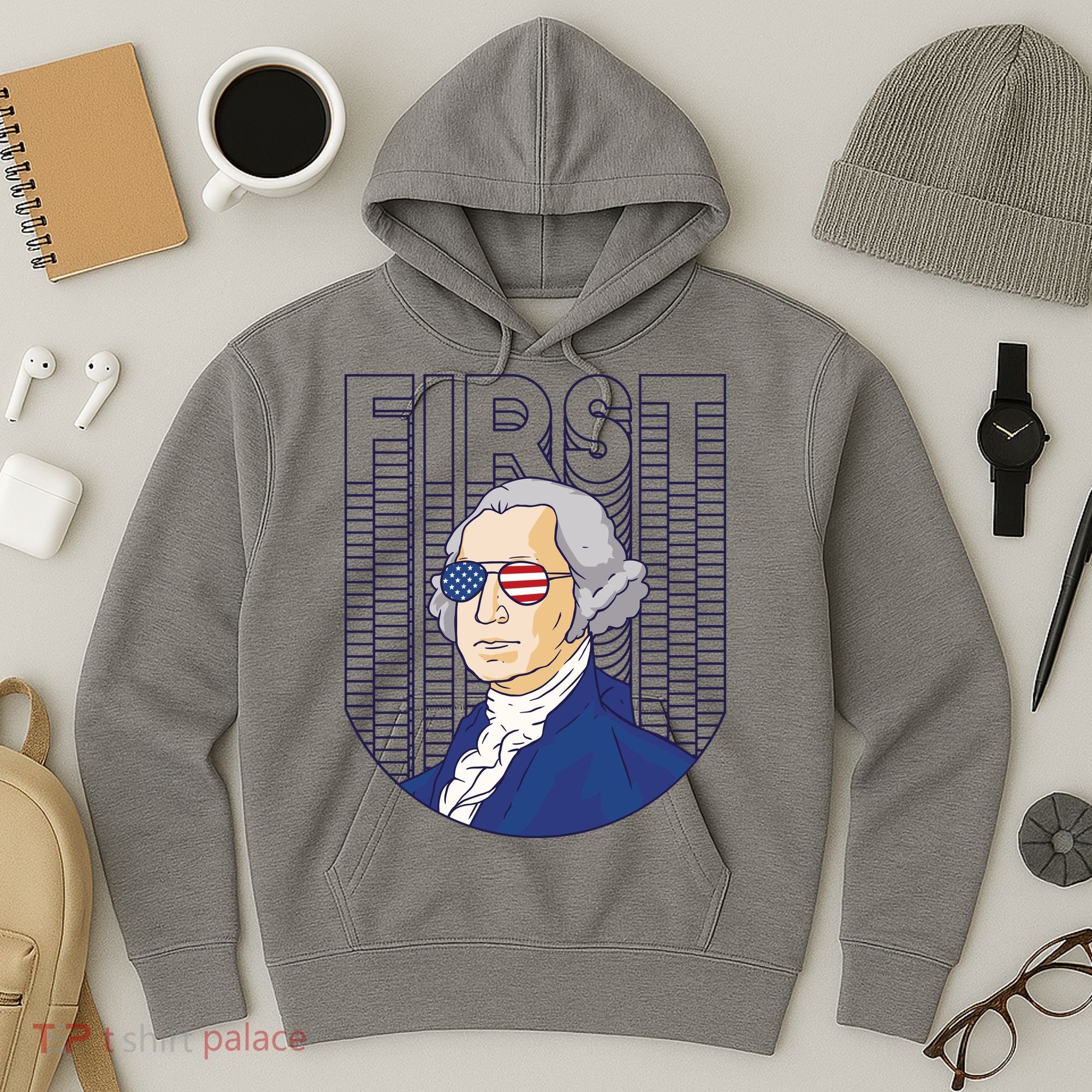 First George Washington Retro Hoodie