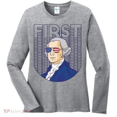 First George Washington Retro Women's Long Sleeve Shirt