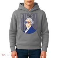 First George Washington Retro Kids Hoodie thumb 4