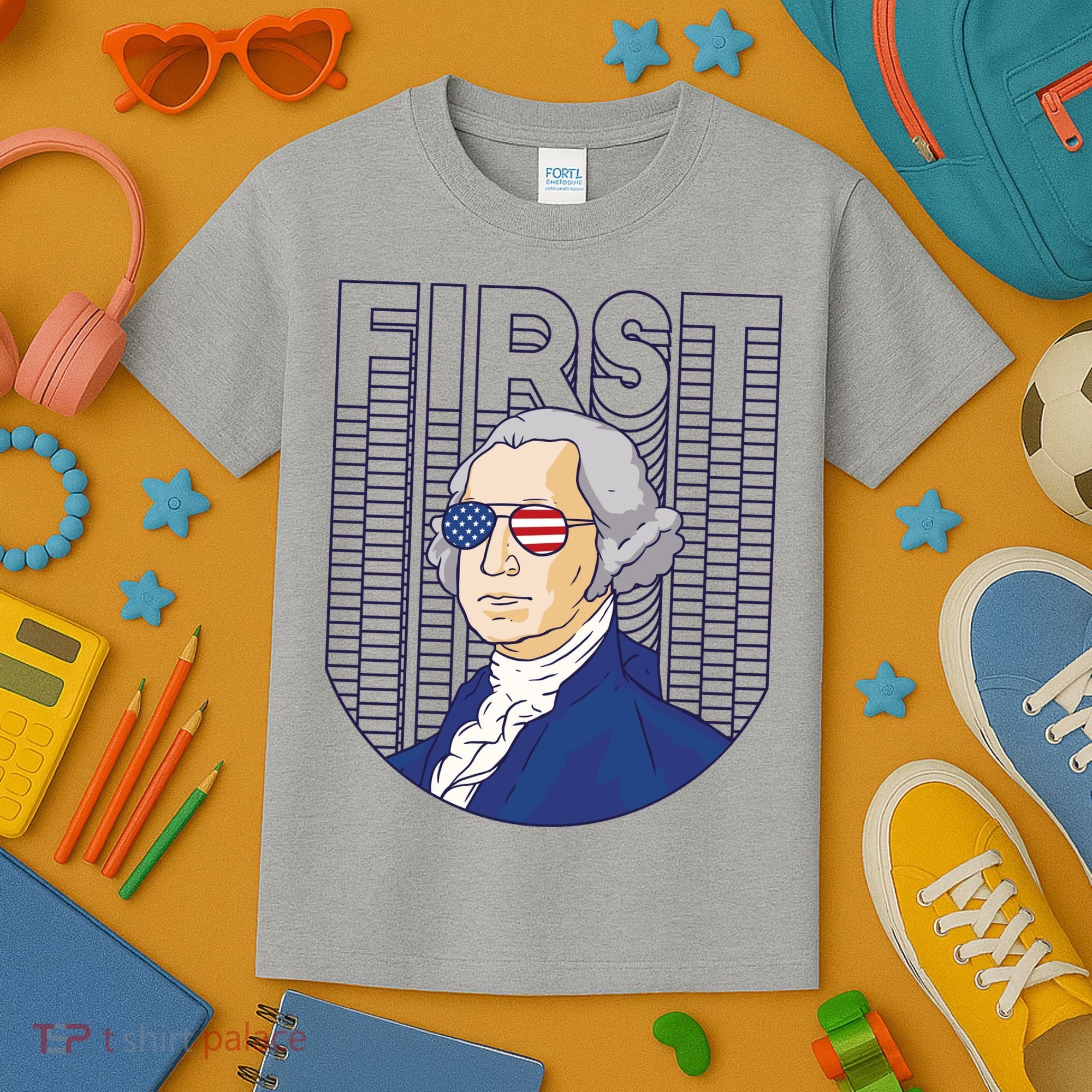 First George Washington Retro Kids T-Shirt