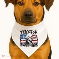 Funny George Washington Its Only Treason If You Lose USA-Made Doggie Bandana thumb 1