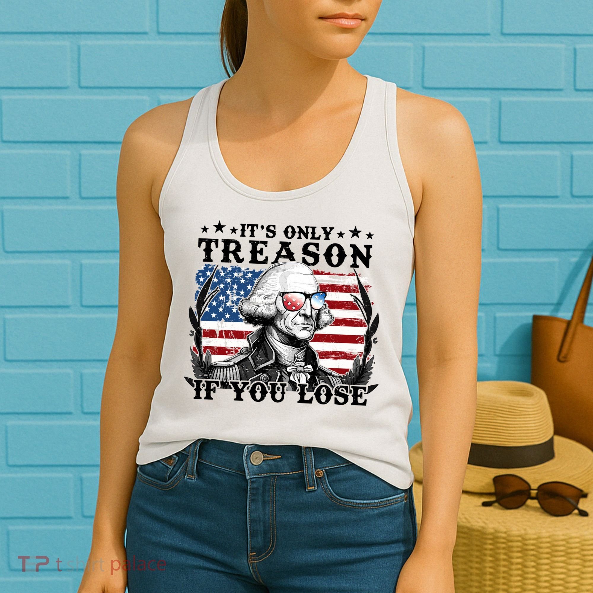 Funny George Washington Its Only Treason If You Lose Women's Tank Top