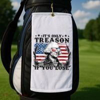 Funny George Washington Its Only Treason If You Lose Golf Towel thumb 2
