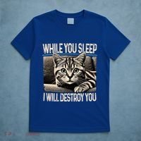 Funny Graphic While You Sleep I Will Destroy You Cat T-Shirt thumb 5