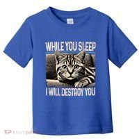 Funny Graphic While You Sleep I Will Destroy You Cat Toddler T-Shirt thumb 0