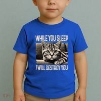 Funny Graphic While You Sleep I Will Destroy You Cat Toddler T-Shirt thumb 2