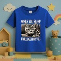 Funny Graphic While You Sleep I Will Destroy You Cat Toddler T-Shirt thumb 3