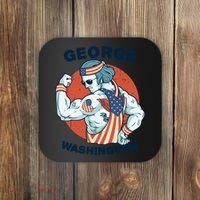 Funny George Washinguns Workout Patriotic 4th Of July Gift Coaster thumb 0