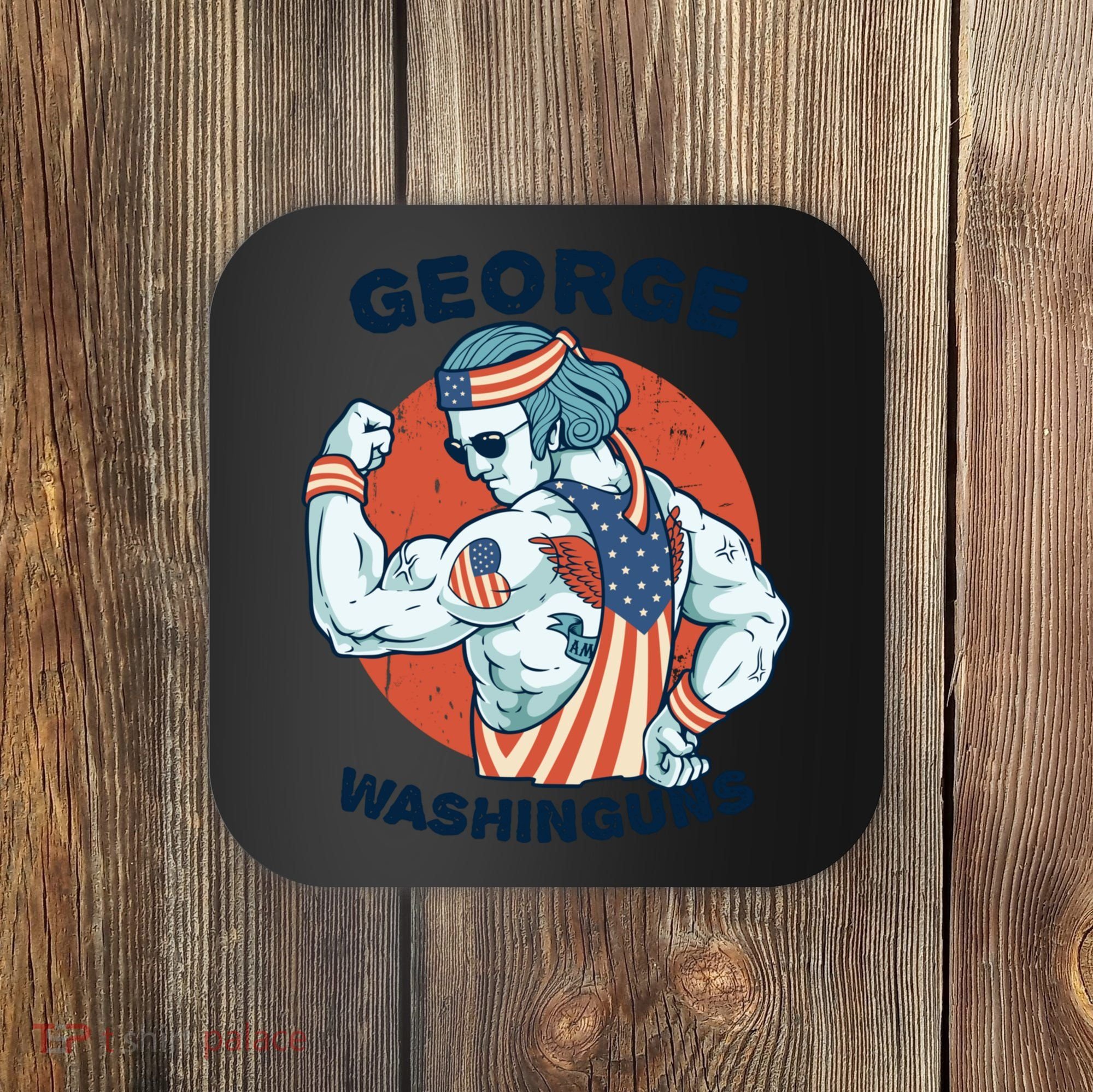 Funny George Washinguns Workout Patriotic 4th Of July Gift Coaster