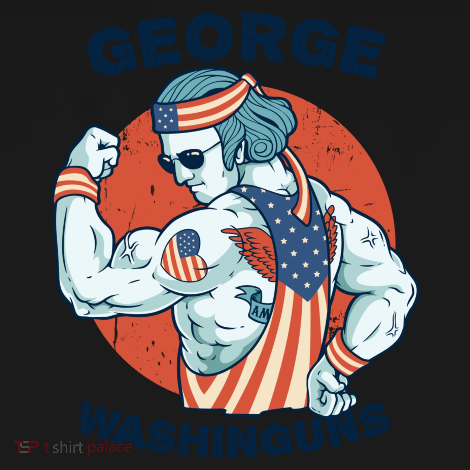 Funny George Washinguns Workout Patriotic 4th Of July Gift Coaster