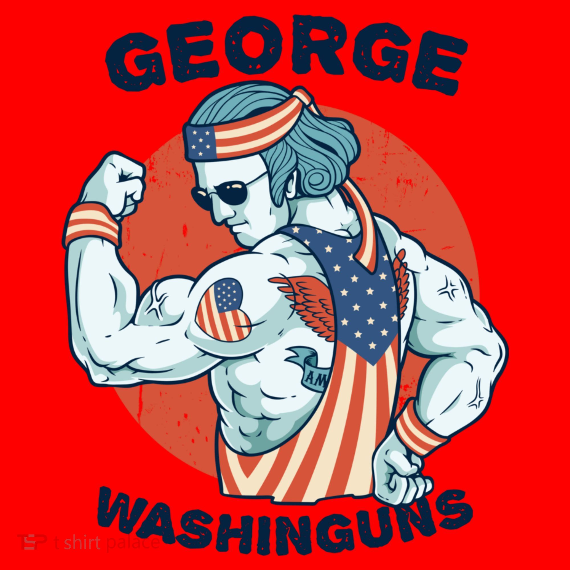 Funny George Washinguns Workout Patriotic 4th Of July Gift Santa Hat