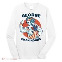 Funny George Washinguns Workout Patriotic 4th Of July Gift Long Sleeve Shirt thumb 0