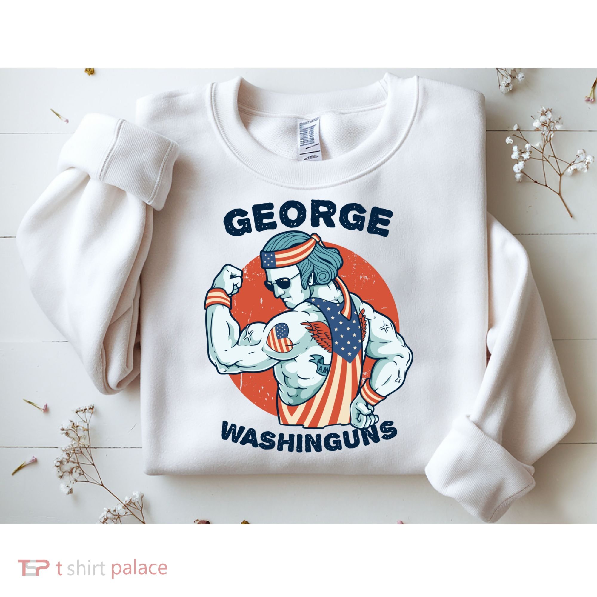 Funny George Washinguns Workout Patriotic 4th Of July Gift Sweatshirt