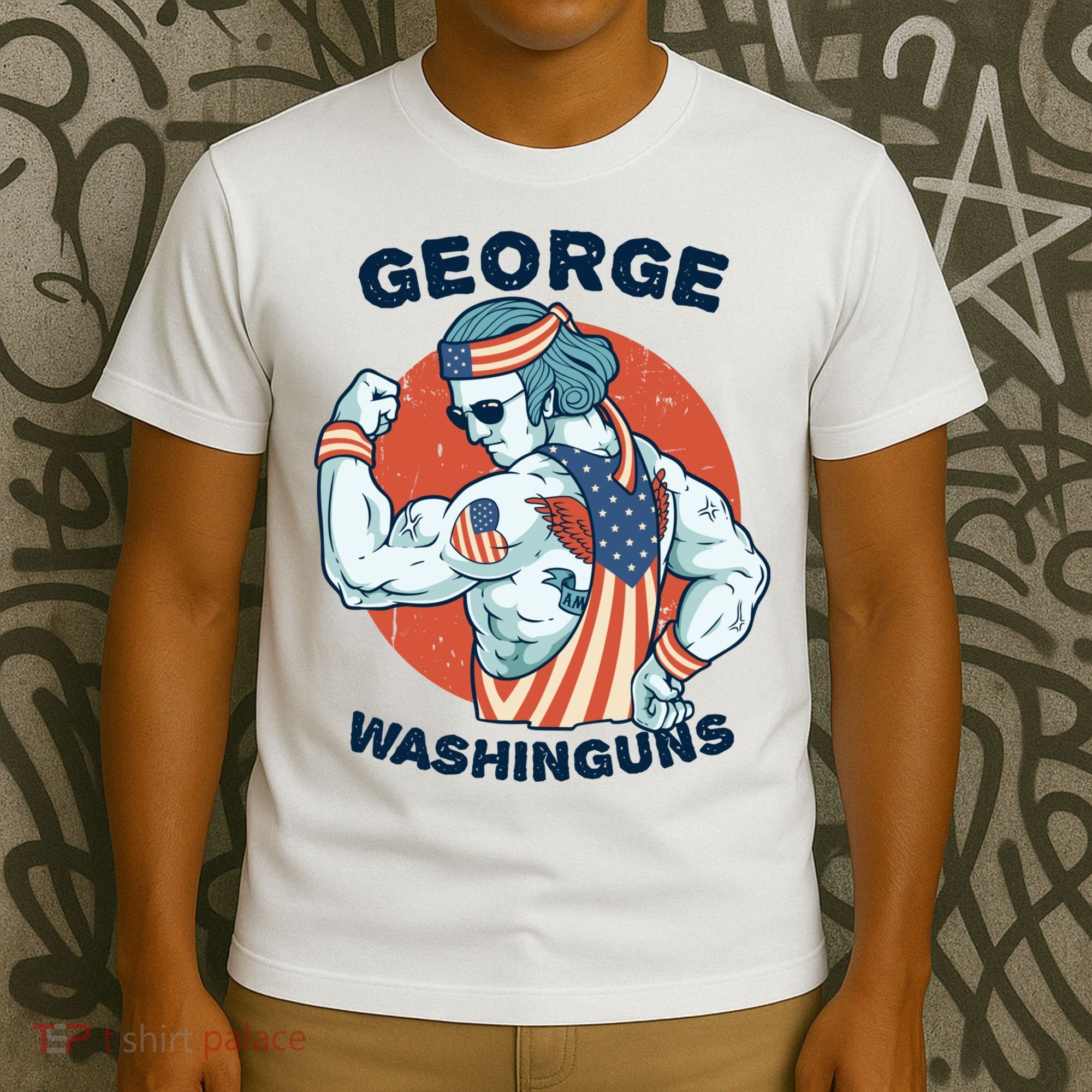 Funny George Washinguns Workout Patriotic 4th Of July Gift T-Shirt