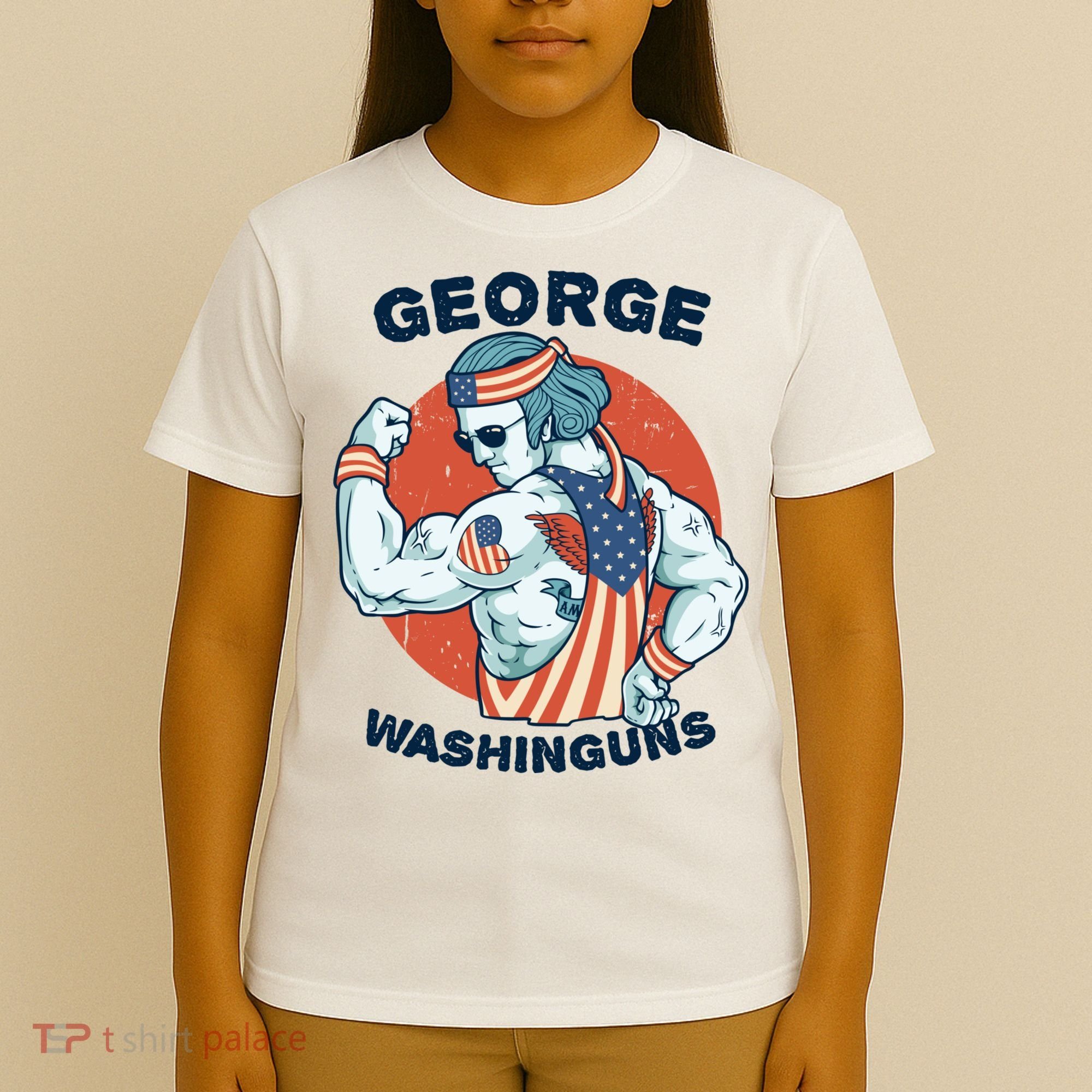 Funny George Washinguns Workout Patriotic 4th Of July Gift T-Shirt