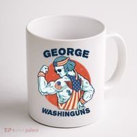 Funny George Washinguns Workout Patriotic 4th Of July Gift Coffee Mug thumb 1