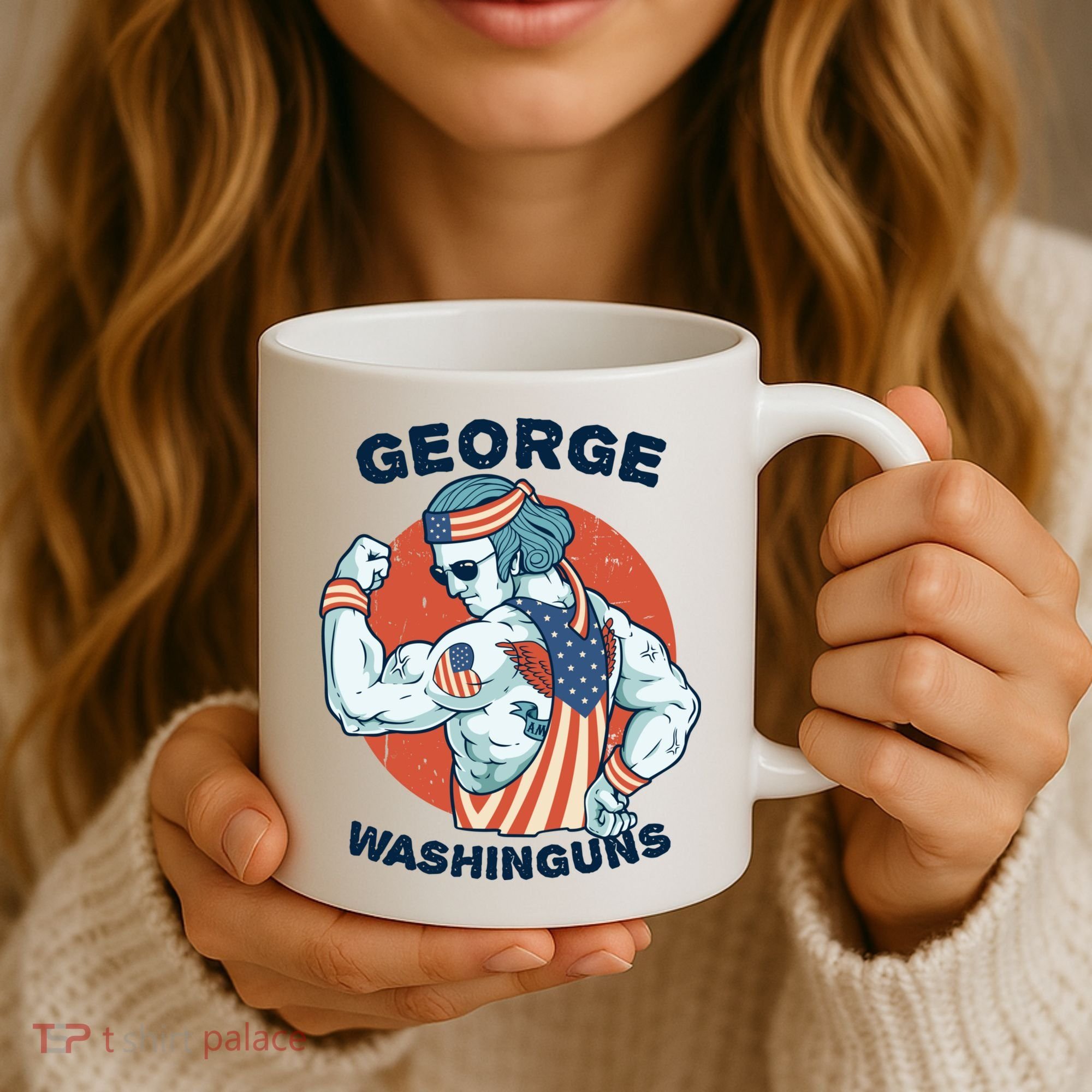 Funny George Washinguns Workout Patriotic 4th Of July Gift Coffee Mug