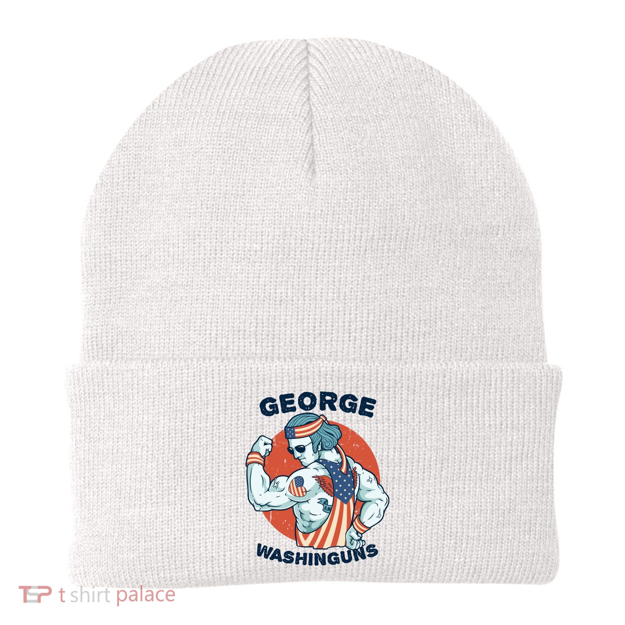 Funny George Washinguns Workout Patriotic 4th Of July Gift Beanie