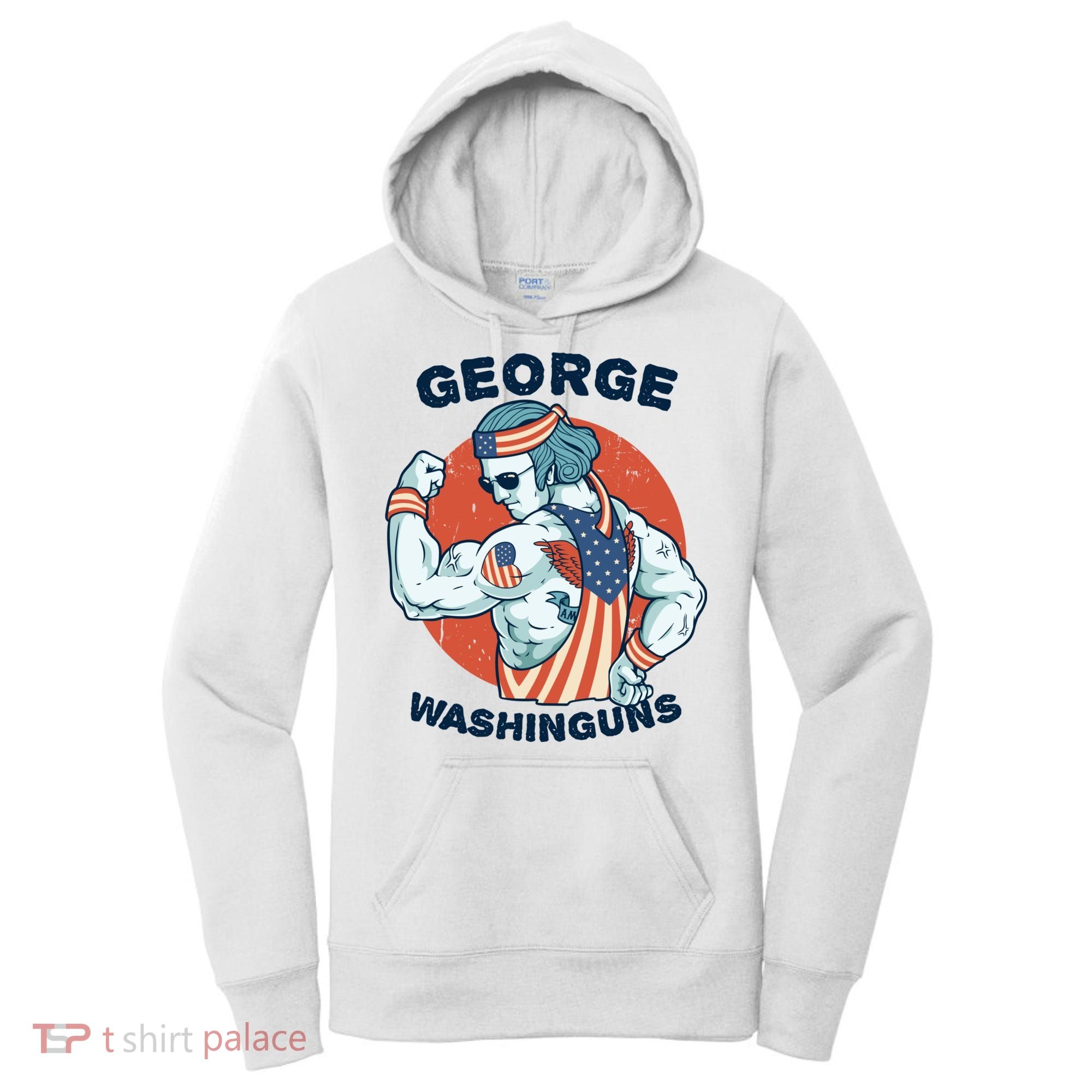 Funny George Washinguns Workout Patriotic 4th Of July Gift Women's Hoodie