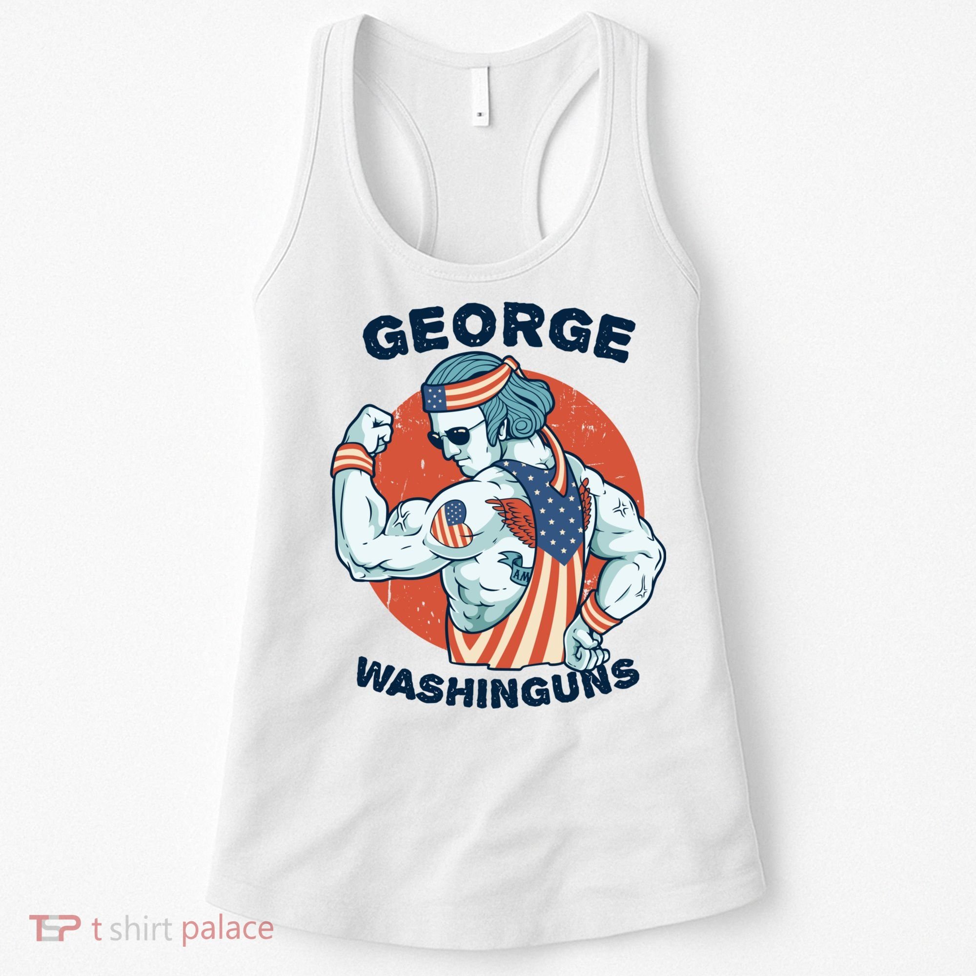 Funny George Washinguns Workout Patriotic 4th Of July Gift Women's Tank Top