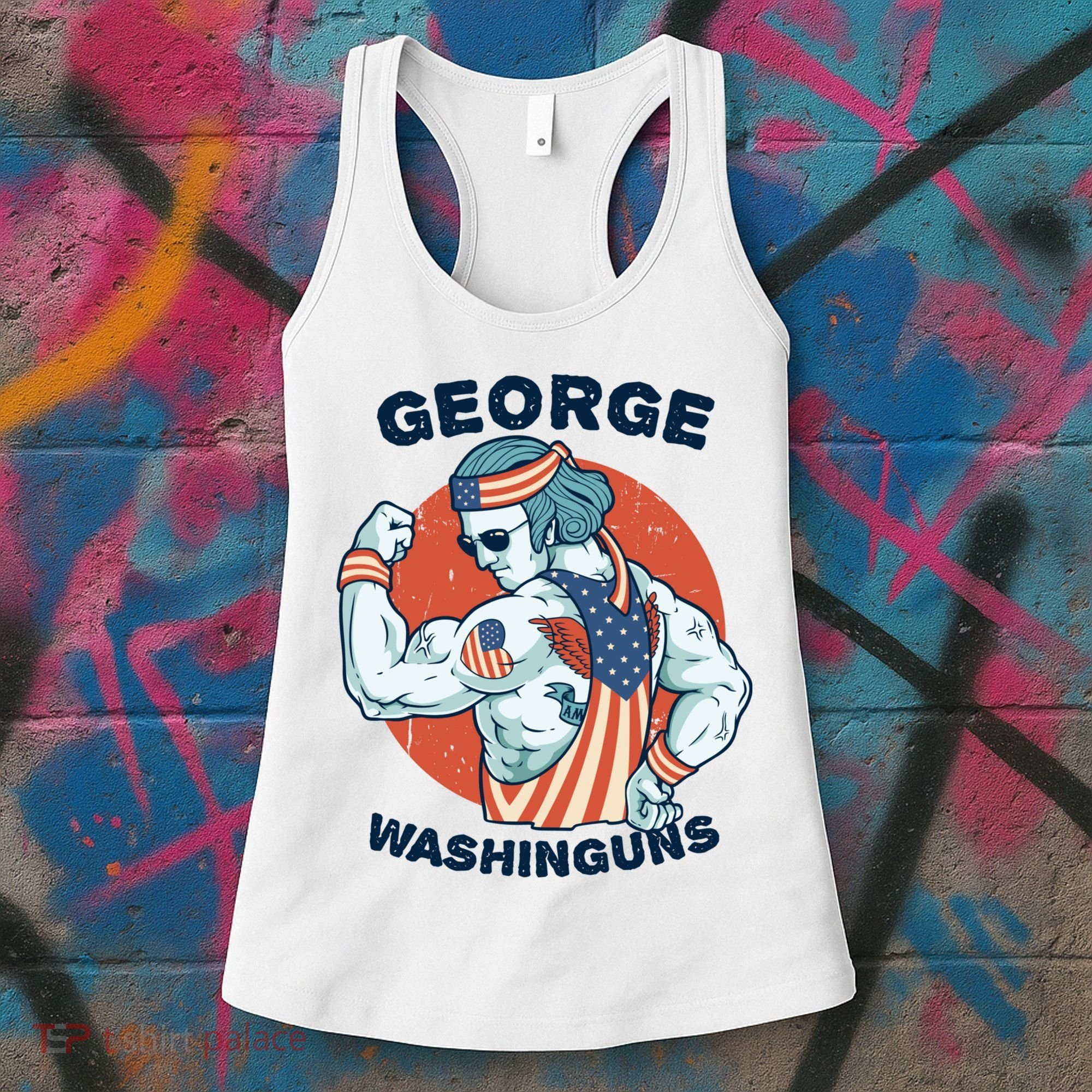 Funny George Washinguns Workout Patriotic 4th Of July Gift Women's Tank Top