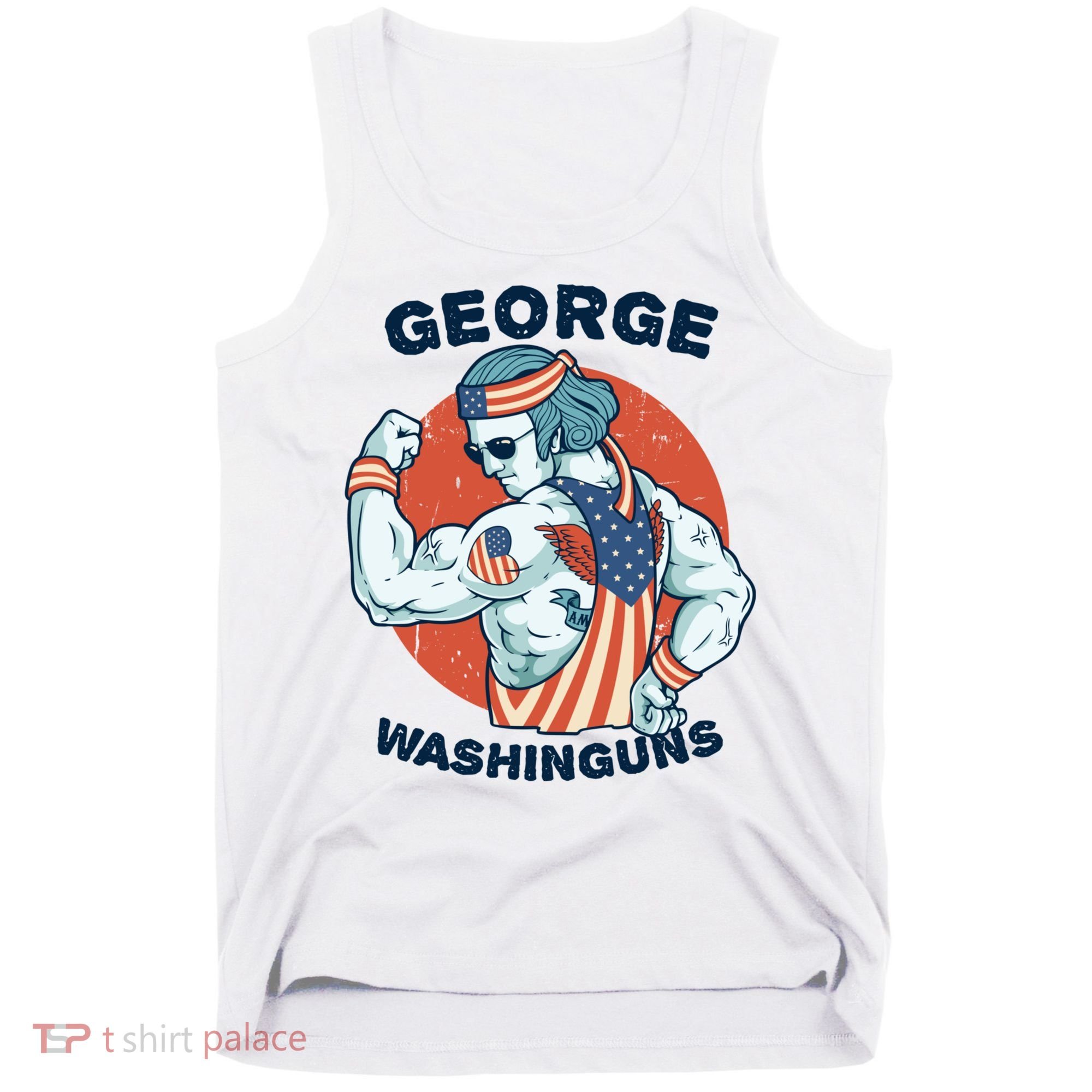 Funny George Washinguns Workout Patriotic 4th Of July Gift Tank Top